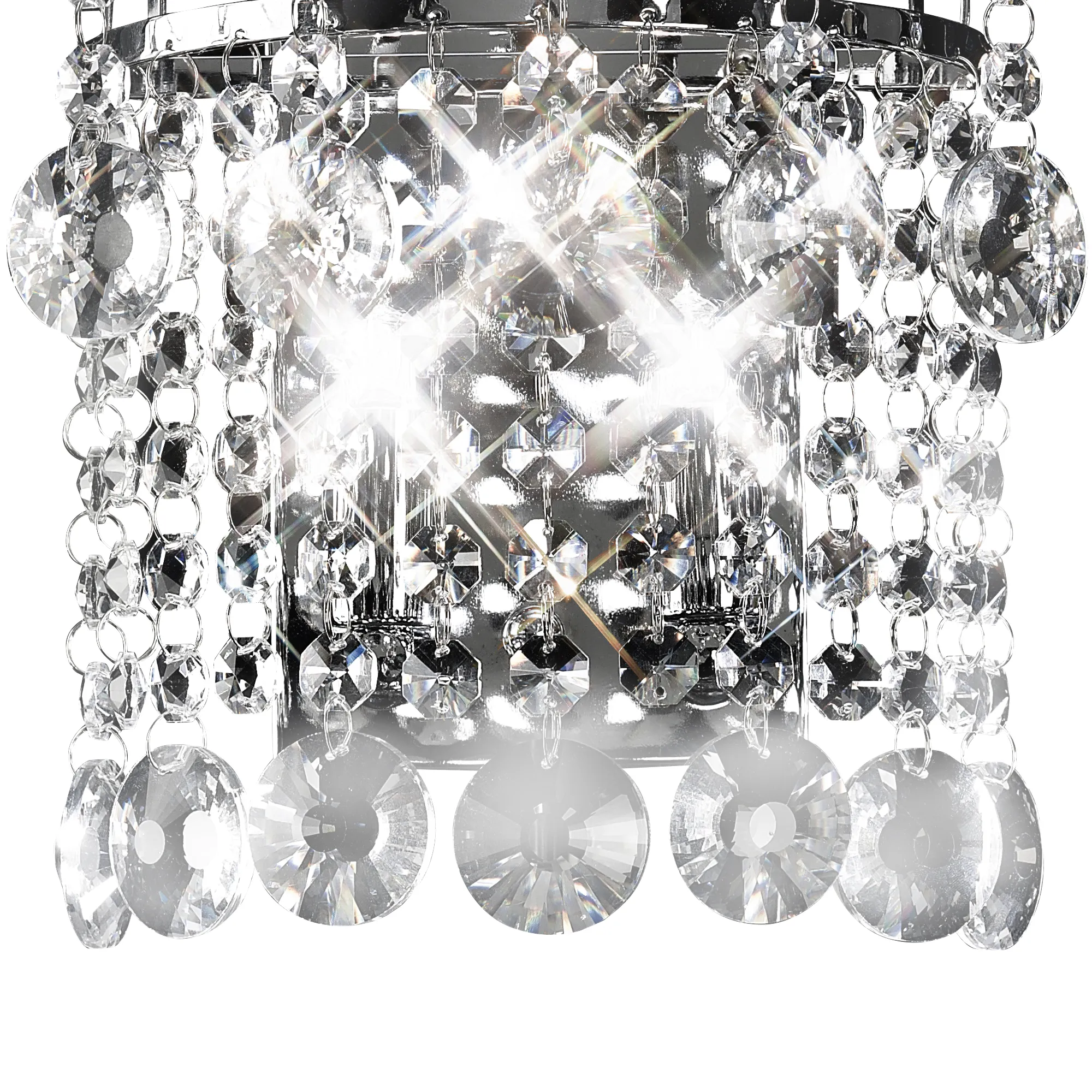 Rosina Crystal Switched Wall Lamp 2 Light Polished Chrome IL31052  Diyas Rosina Polished Chrome